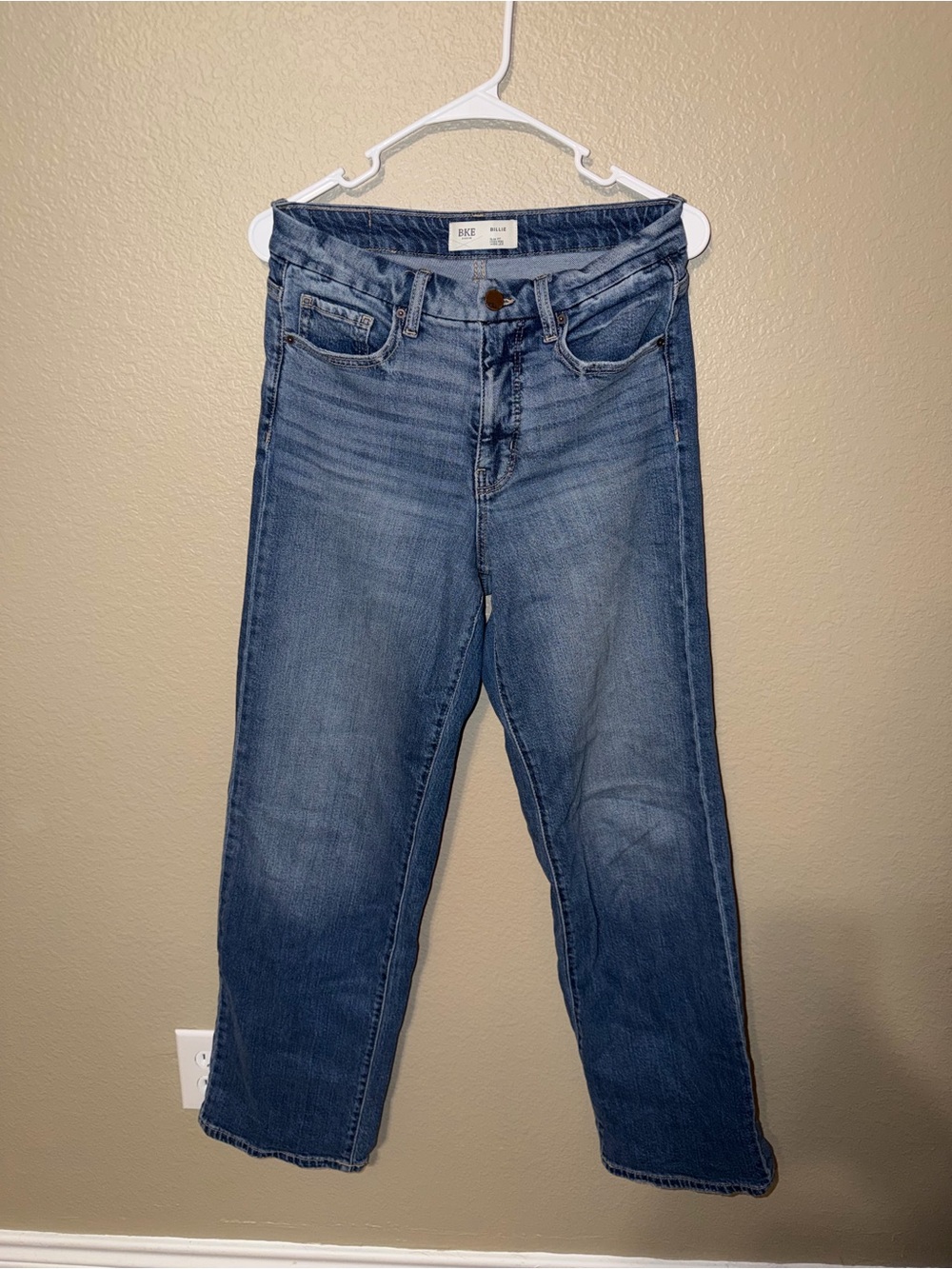 BKE Straight Leg Jeans - Mid Blue Wash